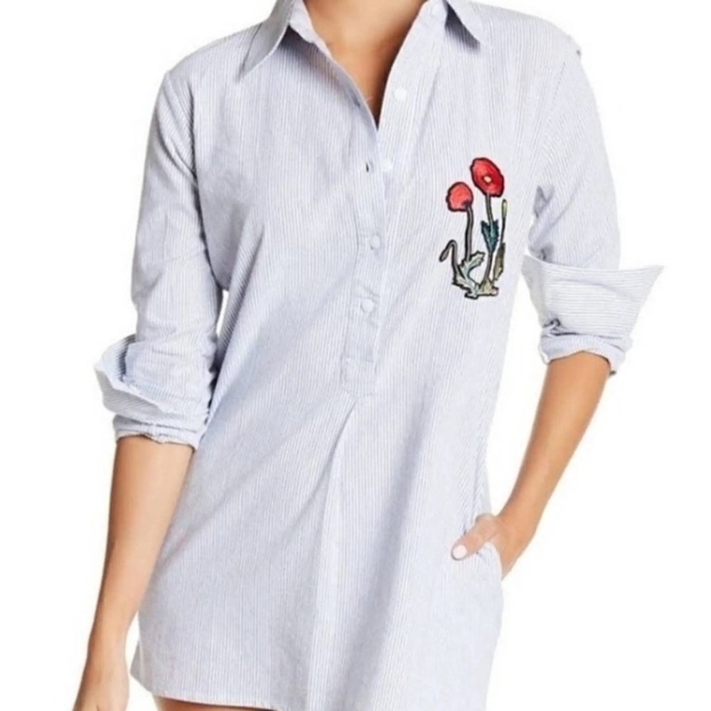 Sam Edelman Blue Striped Shirt
